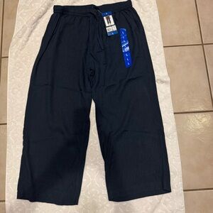 NWT Splendid Cropped Pull on Wide Leg Pants Navy L